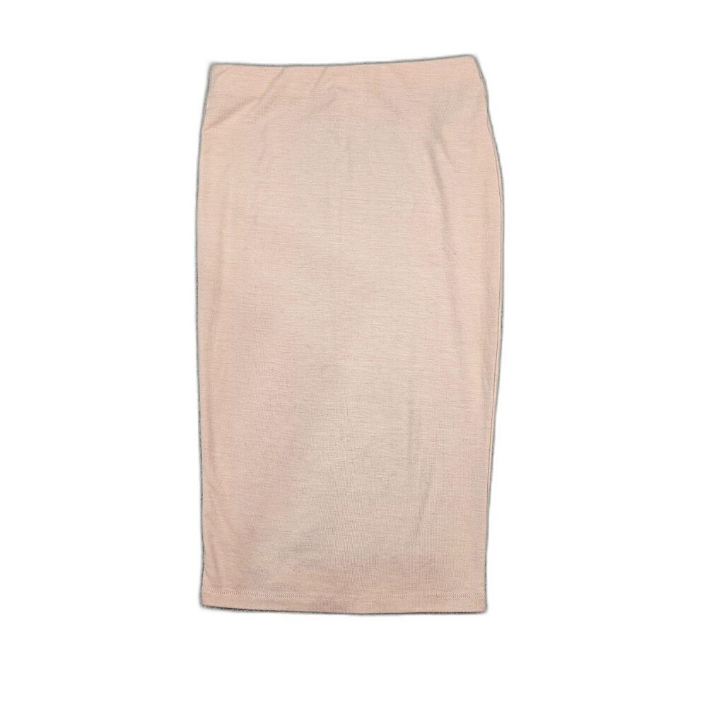 Forever 21 Mauve Peach Bodycon Midi Skirt Stretch Knit Size S